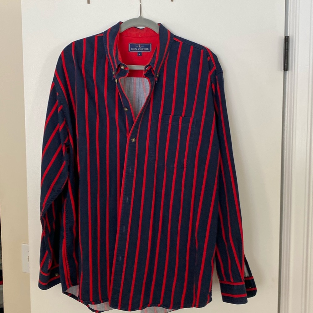 Men’s striped button down shirt